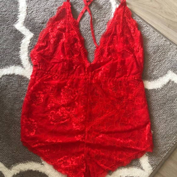 Last One - Red Lace Teddy - Picture 2 of 6